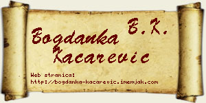 Bogdanka Kačarević vizit kartica